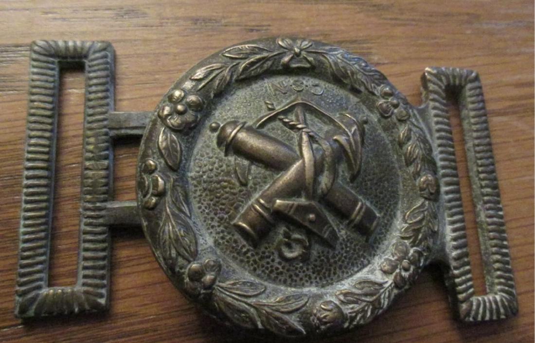 CIVIL WAR CONFEDERATE NAVAL BELT BUCKLE: CIVIL WAR CONFEDERATE NAVAL BELT BUCKLE. MADE BY HIGGINBOTTOM BILLIP & CO. IN EXCELLENT SHAPE AND OVERALL CONDITION WITH A BEAUTIFUL OVERALL ATTIF FOUND PATINA. THIS IS A RARE FIND. COMES FROM A 60+ Y
