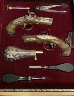 14K GOLD HENRY DERRINGER COMMEMORATIVE PISTOL SET -: 14K GOLD HENRY DERRINGER COMMEMORATIVE PISTOL SET - U.S. HISTORICAL SOCIETY. This collection does not come up often for sale. This collection is beautifully crafted and will only take up the space of