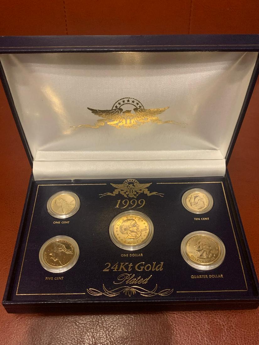1999 24KT GOLD PLATED PROOF SET (1 of 2)
