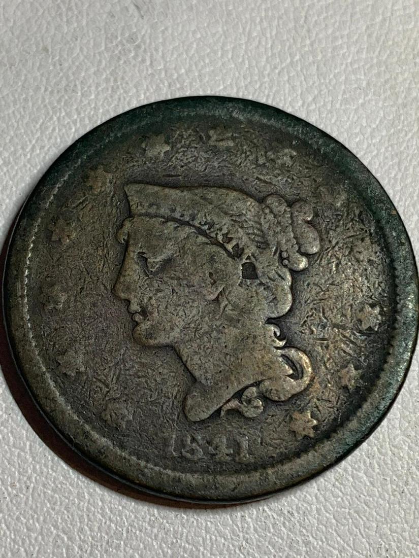 1841 U.S. ONE CENT (1 of 2)