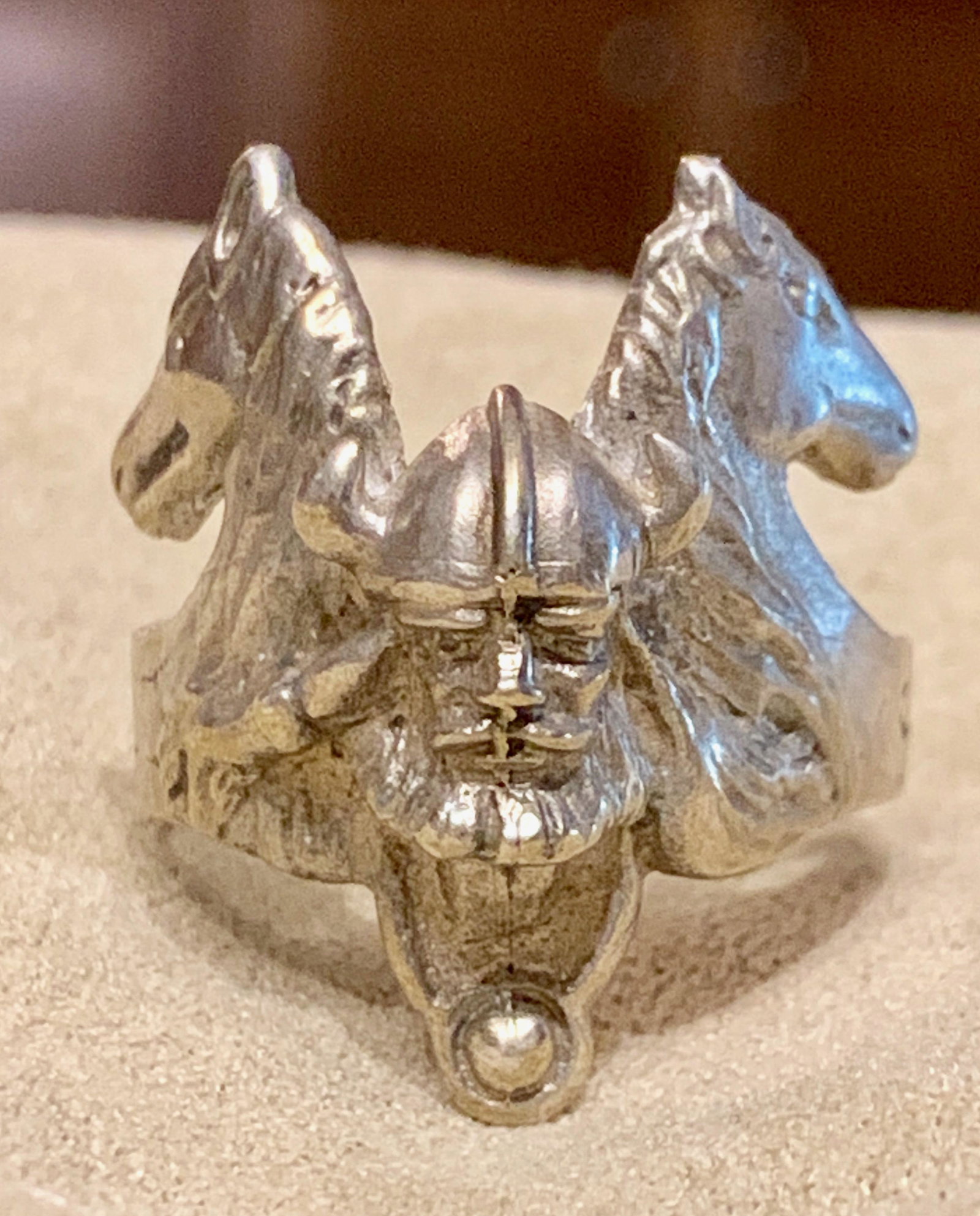WW2 GERMAN WAFFEN SS VIKING RING STERLING SILVER: WW2 GERMAN WAFFEN SS VIKING RING STERLING SILVER. STAMPED 925 ON THE INSIDE. MADE OUT OF STERLING SILVER. VERY UNUSUAL AND A VERY RARE FIND. THIS WAS PURCHASED IN GERMANY AND WAS BROUGHT BACK HOME. A 