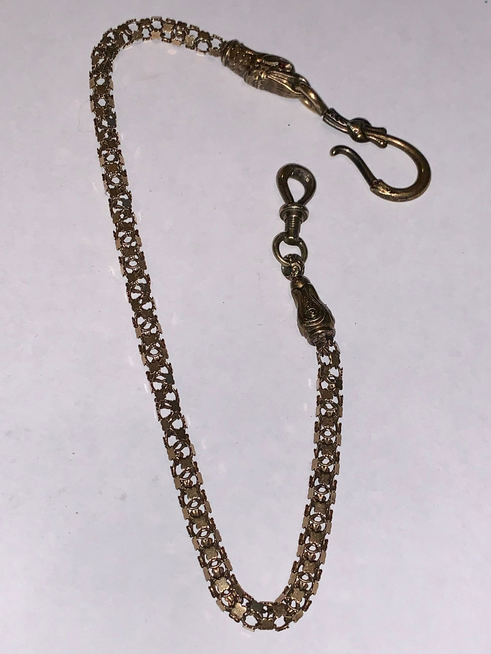 ANTIQUE 9 CT GOLD U.S. BALD EAGLE FOB WATCH CHAIN (1 of 5)