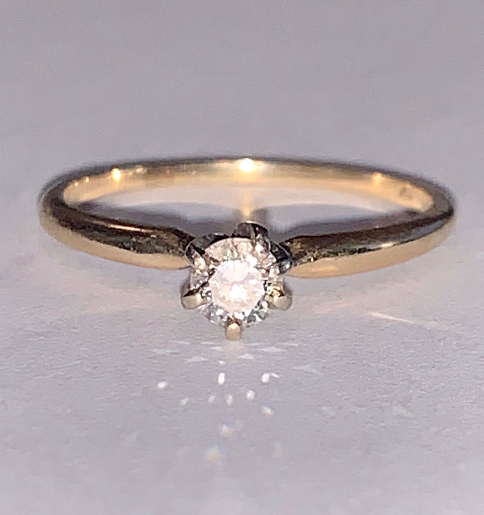 14K GOLD 0.15 CT DIAMOND ENGAGEMENT RING (1 of 2)