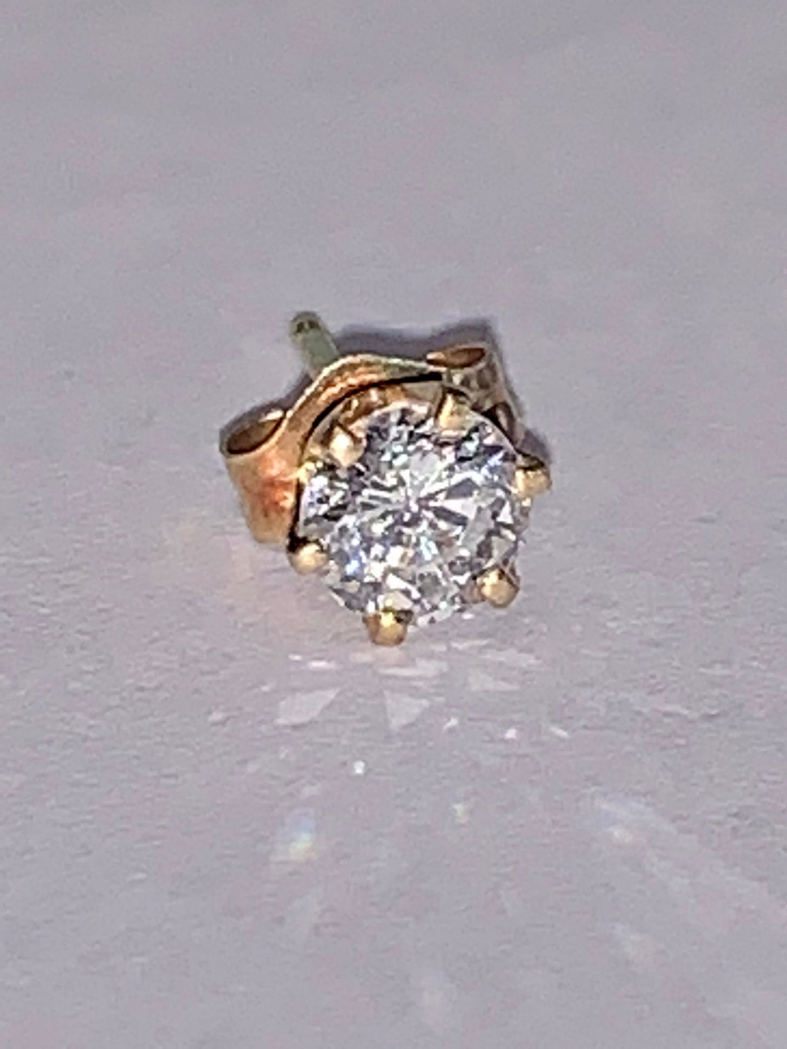 14K GOLD 0.40 CT SI, G DIAMOND STUD EARRING (1 of 2)