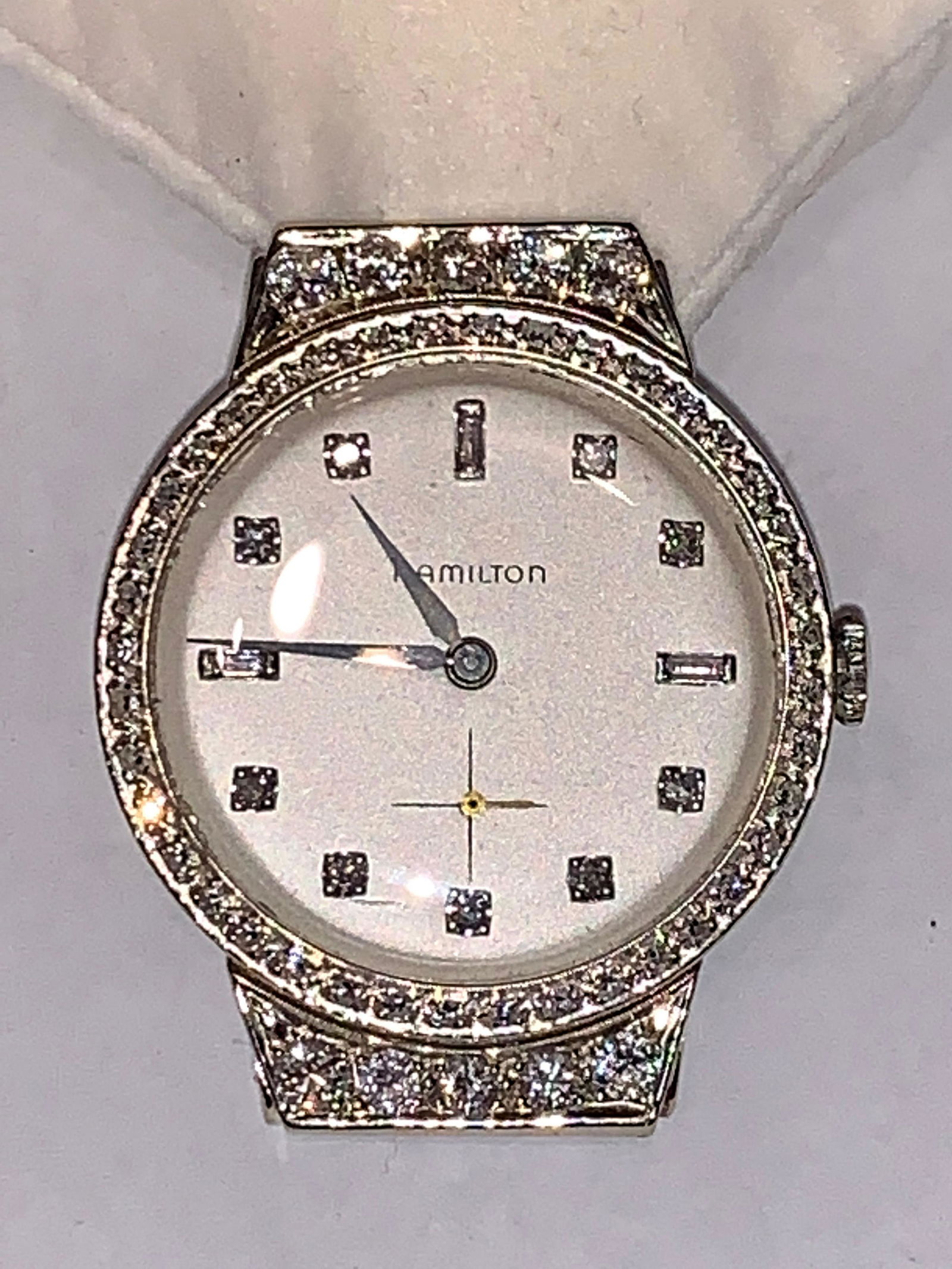 HAMILTON 14K GOLD 2.0 TCW DIAMONDS MENS WATCH (1 of 5)