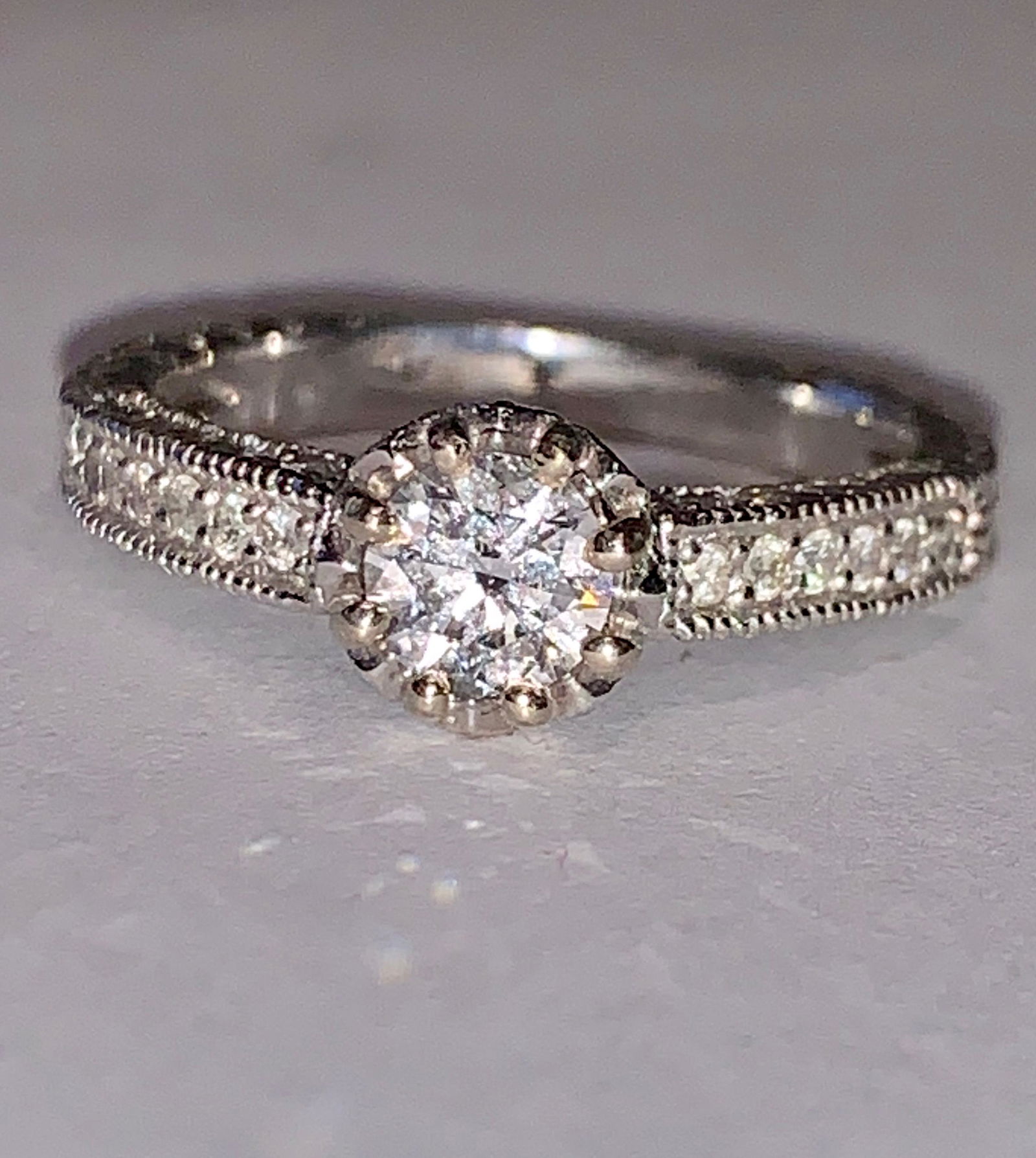 14K GOLD 0.45 CT VS, H DIAMOND ENGAGEMENT RING (1 of 4)
