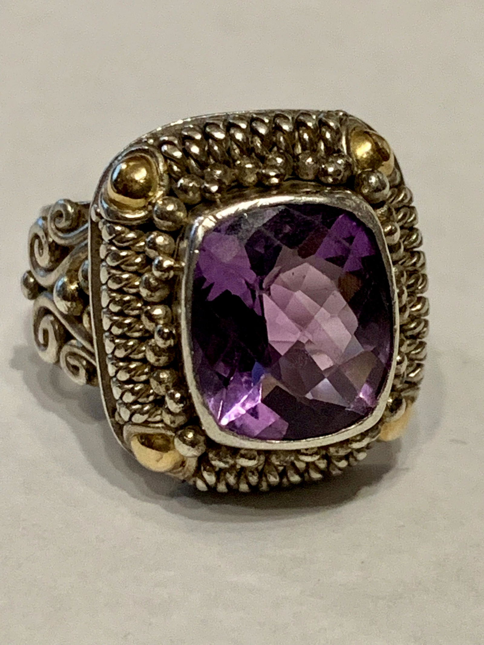 BRYAN ANTHONY 18K & STERLING AMETHYST RING (1 of 4)