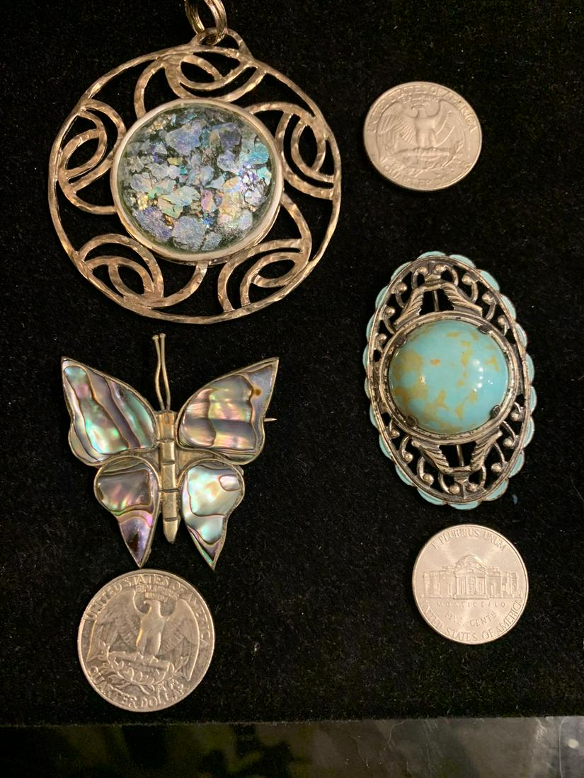 LOT OF 3 STERLING SILVER DESIGNER BROOCH (1 of 3)