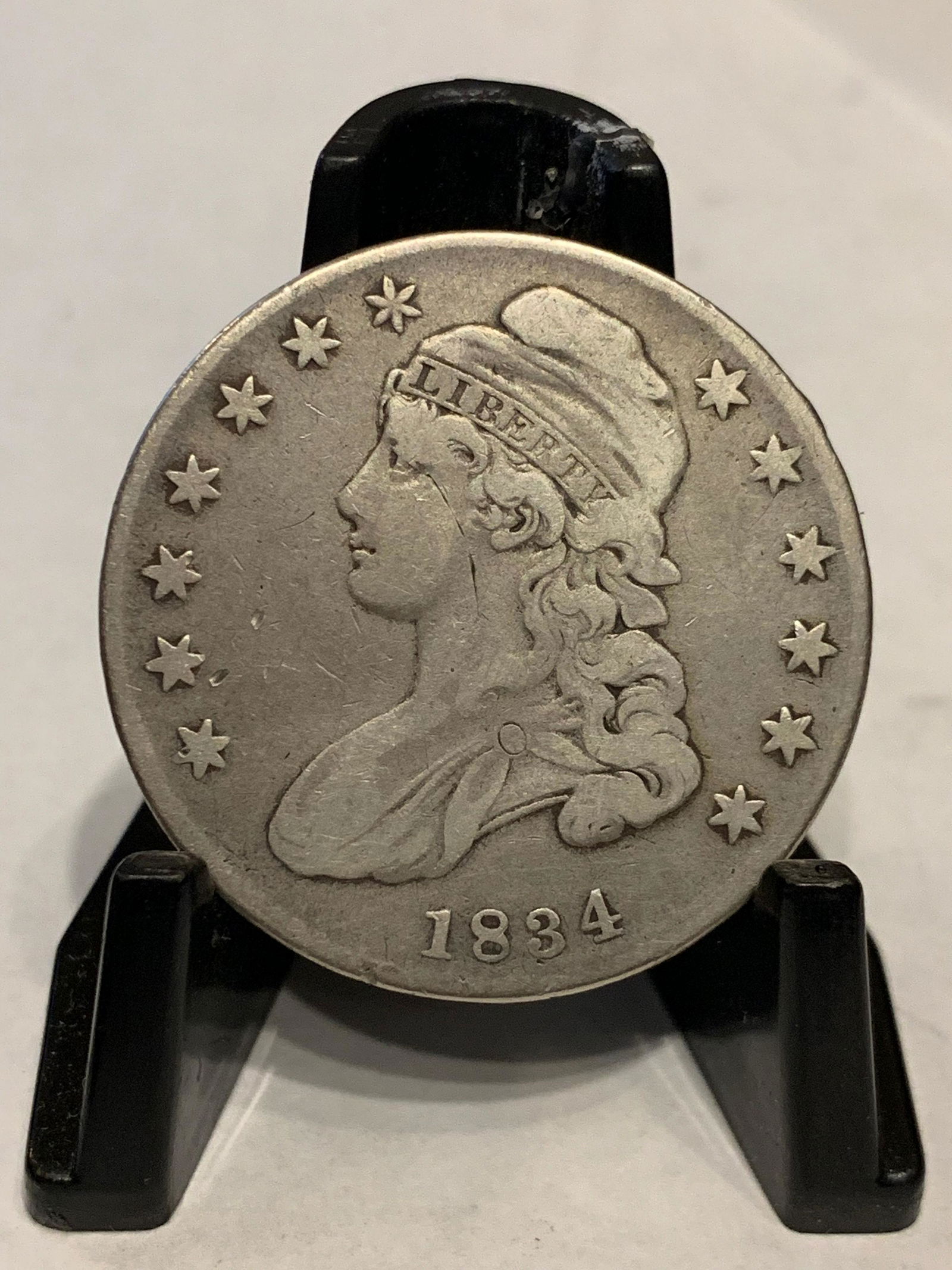 1834 50 CENTS SILVER HALF DOLLAR CAPPED BUST (1 of 2)