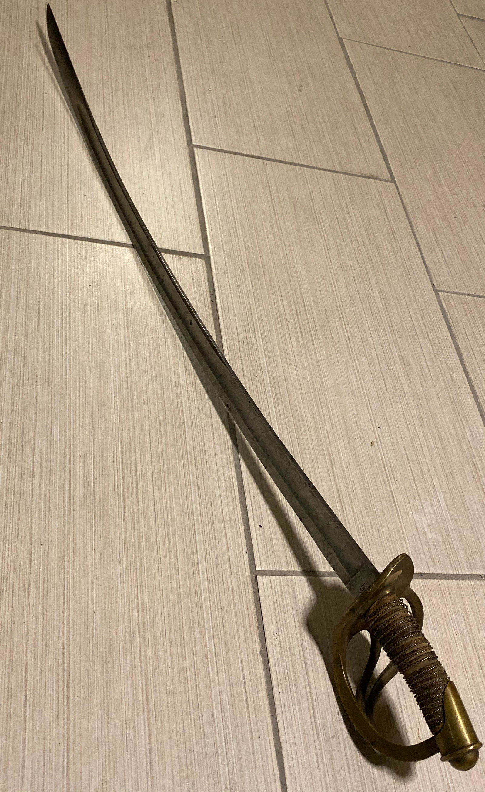 CIVIL WAR K&C KRISCHBAUM CAVALRY SABER - VERY RARE: CIVIL WAR K&C KRISCHBAUM CAVALRY SABER. THIS IS A VERY RARE FIND. IMPORTED 1840/1860 TRANSITIONAL SWORD MADE BY A GERMAN COMPANY. THIS SWORD WAS DISPLAYED AT THE CIVIL WAR SOLDIERS MUSEUM IN GETTYSBUR