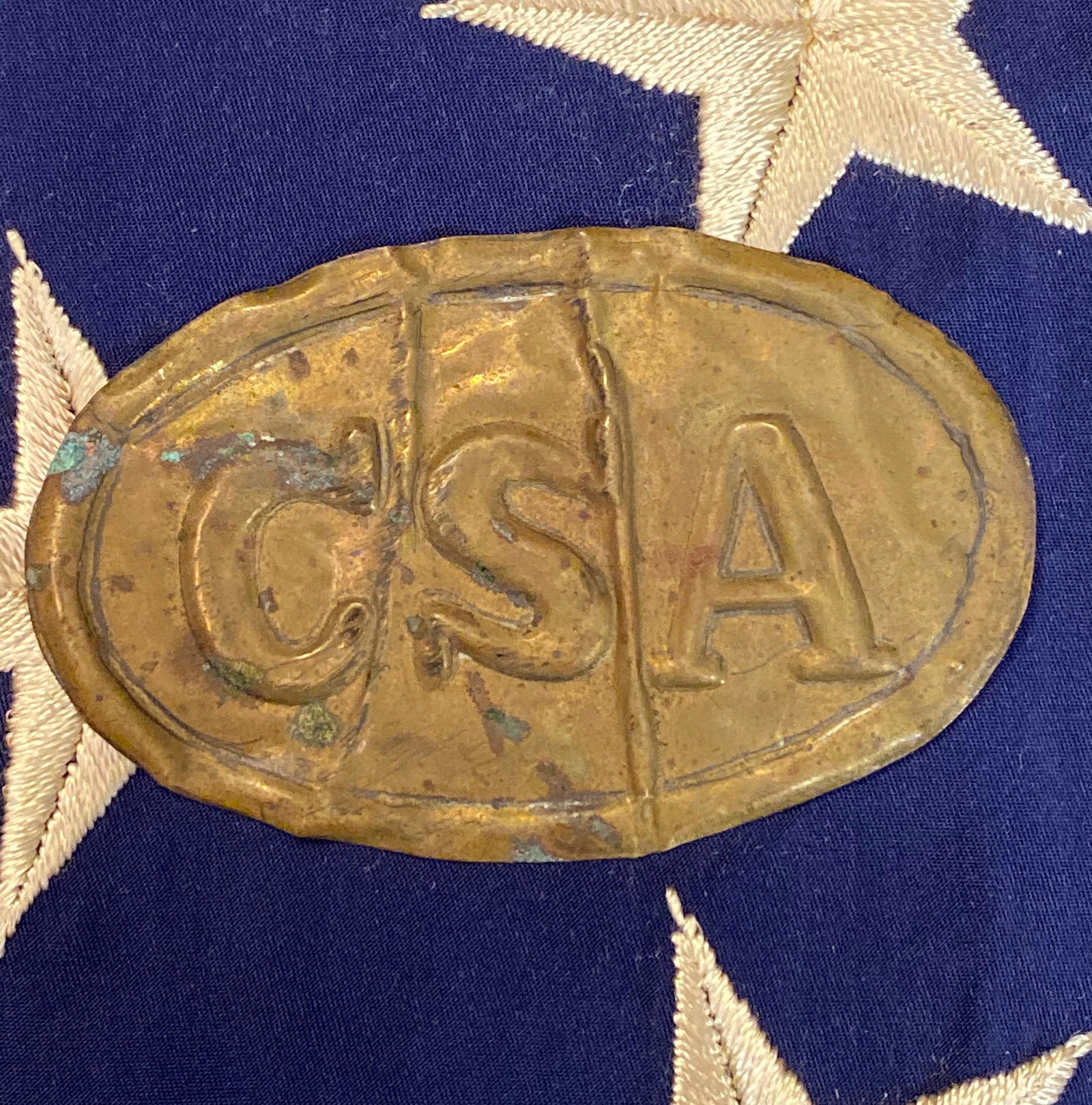 SCARCE CIVIL WAR CSA PLATE RELIC - RECOVERED: SCARCE CIVIL WAR CSA PLATE RELIC - RECOVERY UNKNOWN. HAS A BEAUTIFUL OVERALL PATINA. THIS IS A DUG RELIC. A GREAT FIND AND AN EXCELLENT ADDITION TO YOUR COLLECTION.