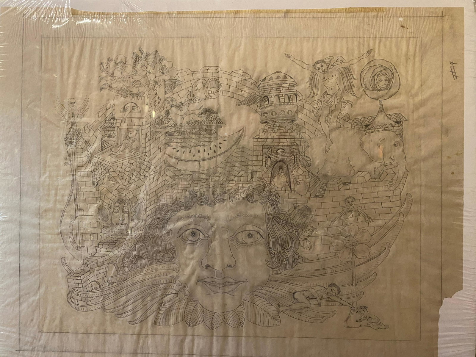 ANTIQUE MEXICAN DRAWING: ANTIQUE MEXICAN DRAWING. PLEASE VIEW PICTURES. THIS IS A RARE DRAWING.