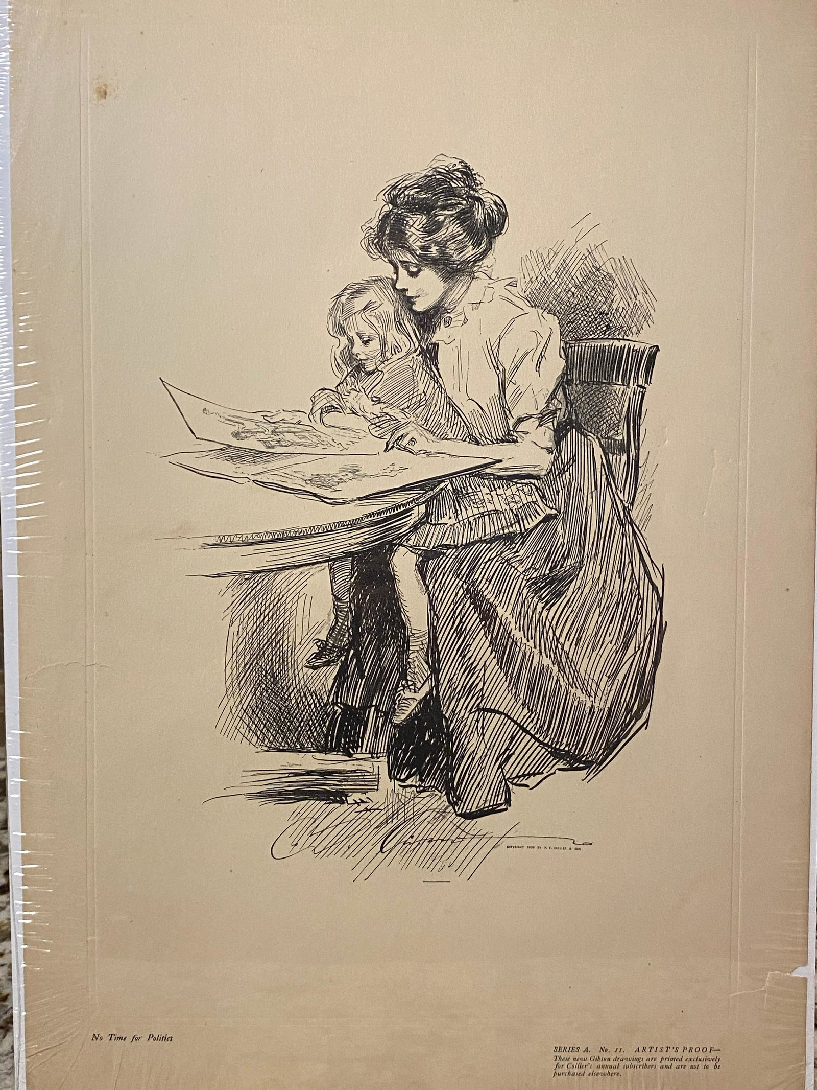 RARE GIBSON DRAWING NO 11: RARE GIBSON DRAWING NO 11. A GREAT ADDITION TO YOUR COLLECTION.