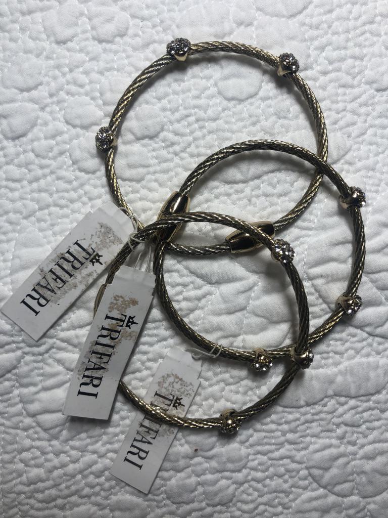 LOT OF (3) TRIFARI LADIES BRACELETS: LOT OF (3) TRIFARI LADIES BRACELETS. BRAND NEW. COMES WITH ORIGINAL TAGS ON THEM.