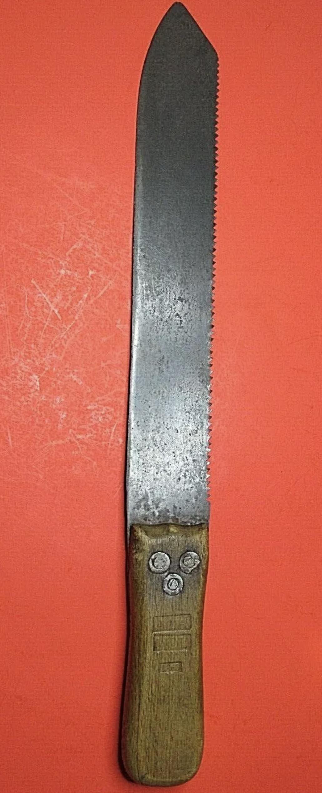 CIVIL WAR 1863 CONFEDERATE ALABAMA VOLS. AMPUTATION: CIVIL WAR 1863 CONFEDERATE ALABAMA VOLS. AMPUTATION KNIFE. THIS IS A VERY RARE FIND. DATED 1863 WITH STAMED ALA VOLS. THIS AMPUTATION KNIFE IS IN MINT OVERALL SHAPE AND CONDITION WITH A BEAUTIFUL OVER