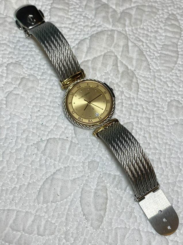 PHILIPPE CHARRIOL LADIES WATCH: PHILIPPE CHARRIOL LADIES WATCH. THIS WATCH NEEDS A NEW CLASP ON THE BOTTOM. A GREAT ADDITION TO YOUR COLLECTION.