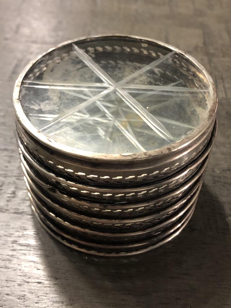 LOT OF (6) STERLING SILVER COASTERS: LOT OF (6) STERLING SILVER COASTERS. IN MINT OVERALL SHAPE AND CONDITION. A GREAT ADDITION TO YOUR COLLECTION.