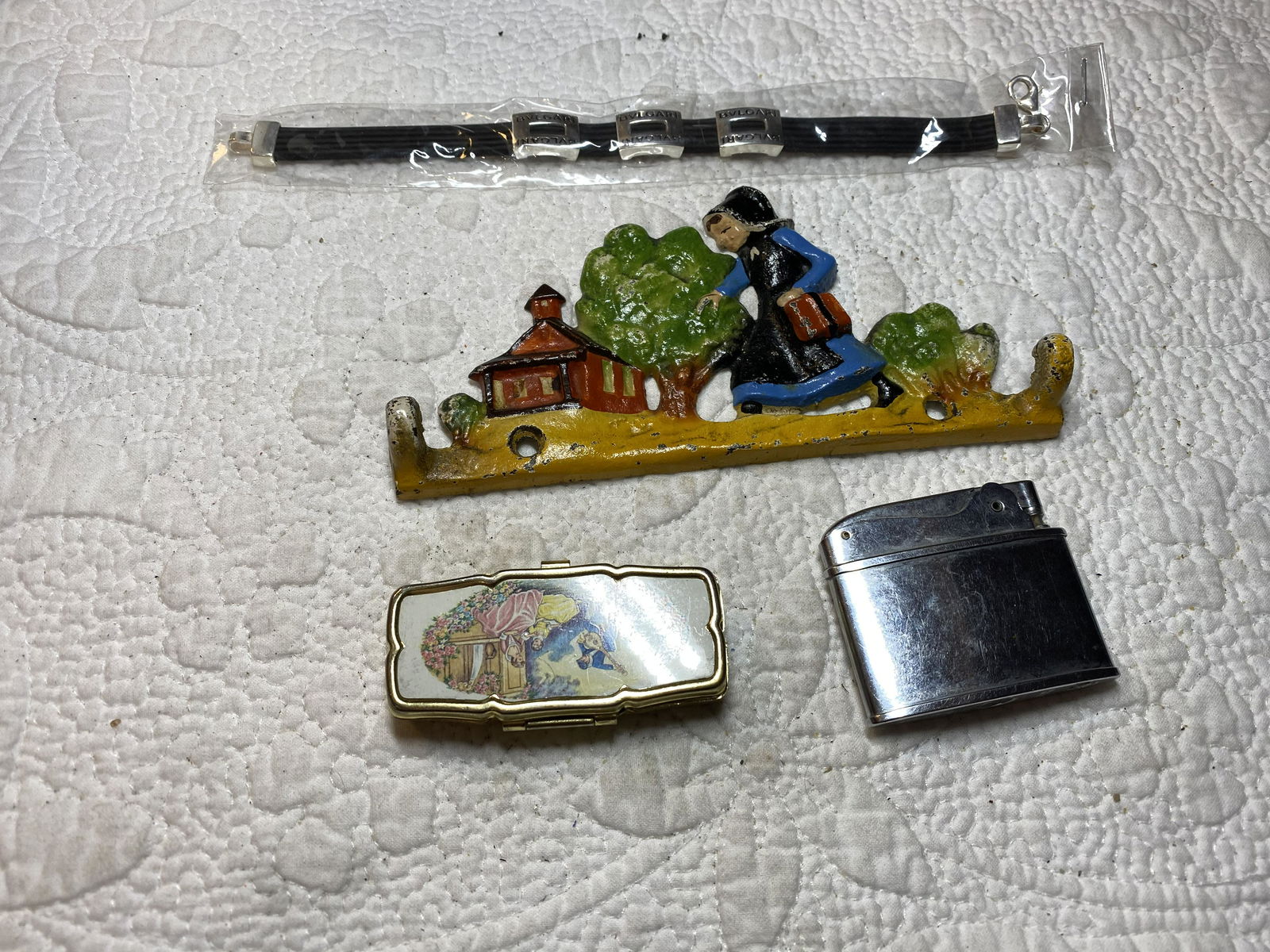 STERLING SILVER BVLGARI BRACELET, LIGHTER, ETC.: STERLING SILVER BVLGARI BRACELET, LIGHTER, ETC. COMES AS A LOT! ALL FOR ONE MONEY! A GREAT ADDITION TO YOUR COLLECTION.