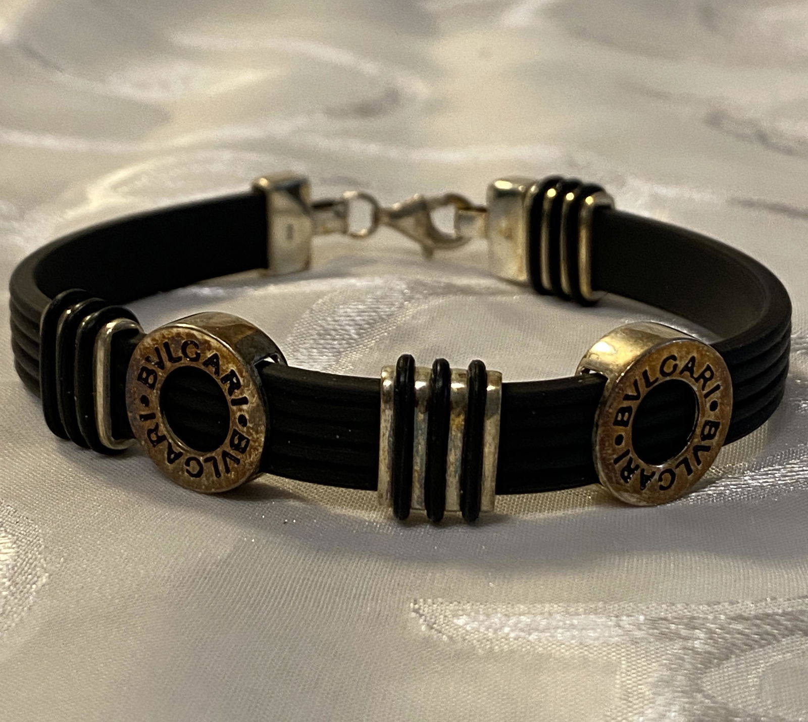 SIGNED BVLGARI STERLING SILVER UNISEX BRACELET (1 of 5)