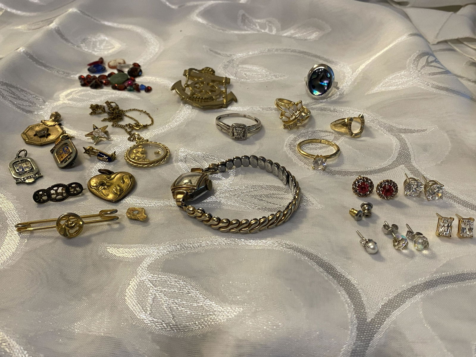 HIGH GRADE JEWELRY LOT - GOLD, STERLING SILVER, ETC (1 of 10)