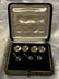 ALBERTO KLING BOGOTA 18K GOLD CUFFLINKS & TIE PIN SET