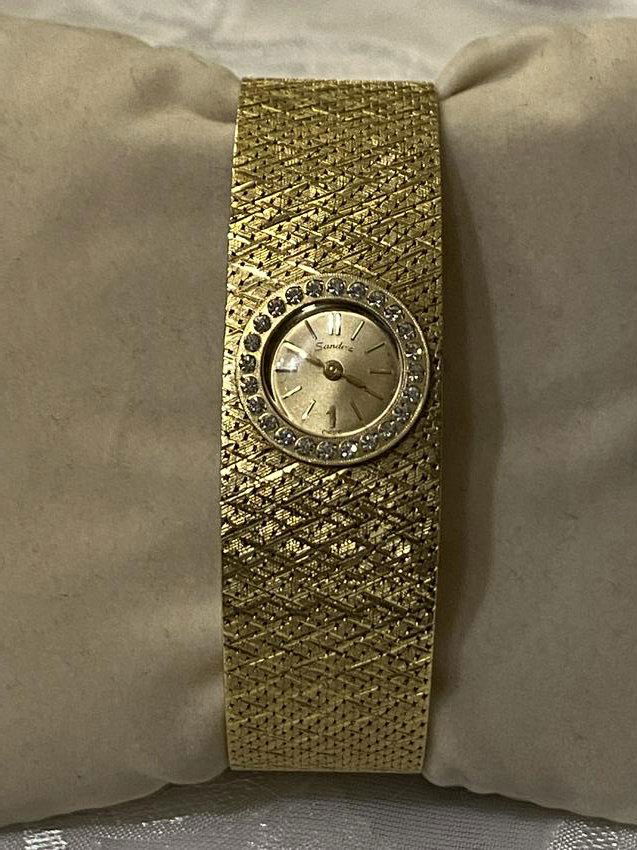 ANTIQUE LADIES SANDOZ GOLD WATCH W/MESH BRACELET (1 of 7)