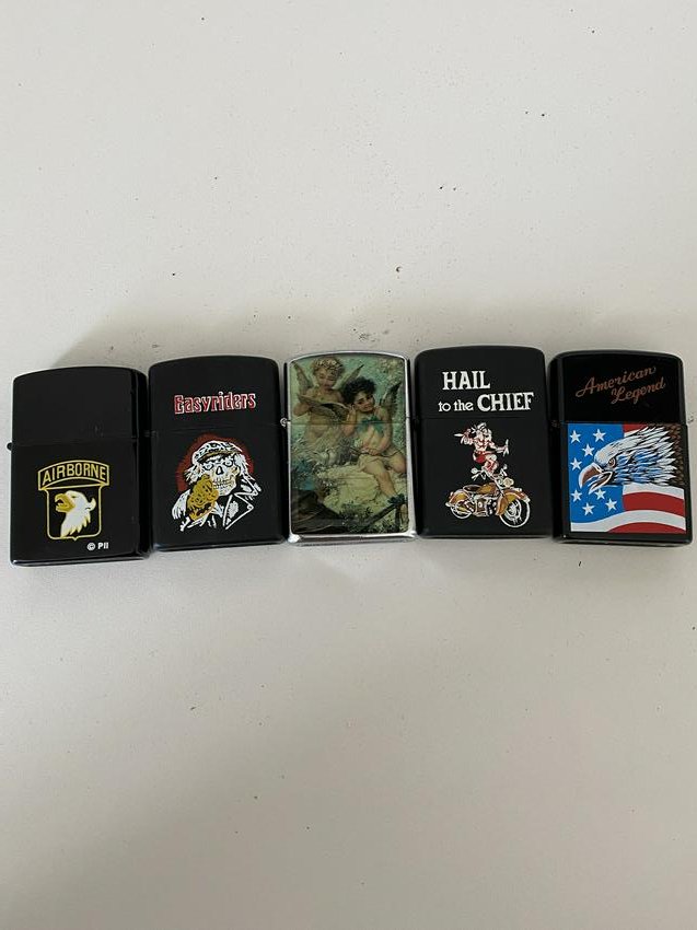 COLLECTIBLE LOT OF (5) ZIPPO TYPE LIGHTERS (1 of 2)