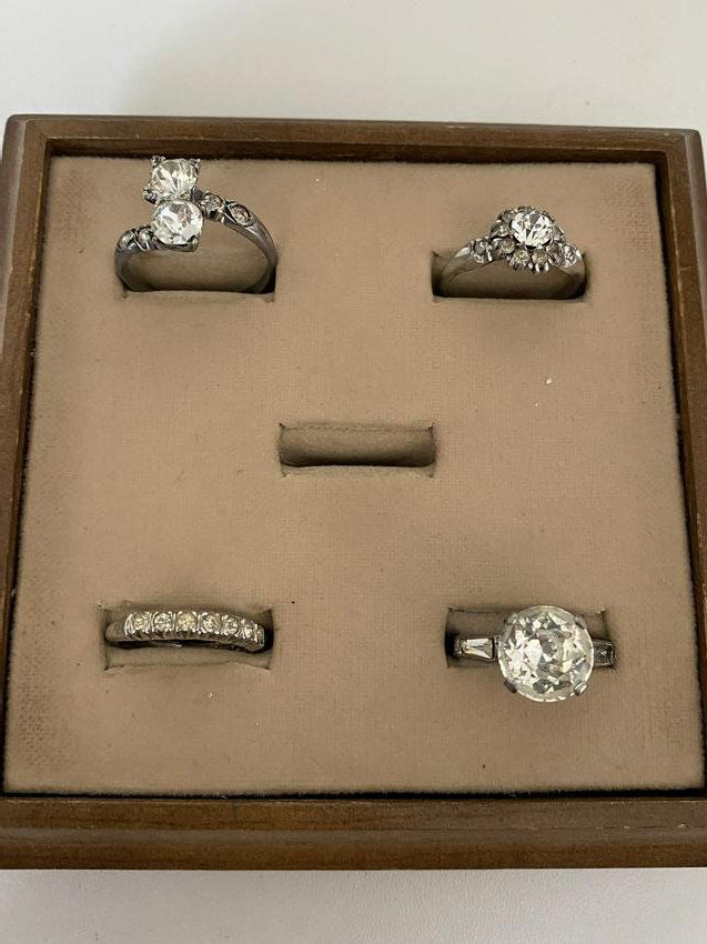 ART DECO LOT OF (4) STERLING SILVER RINGS (1 of 1)