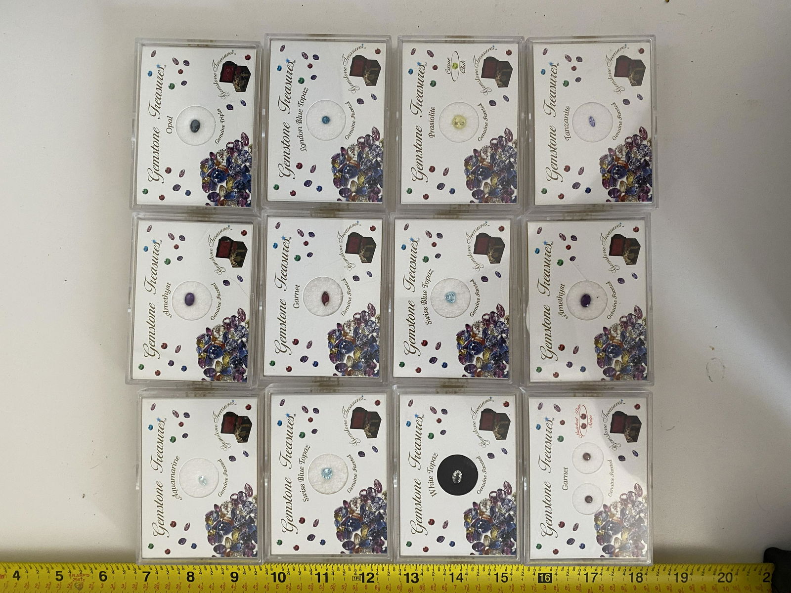 COLLECTION LOT OF (12) NATURAL GEMSTONES IN CASES (1 of 3)