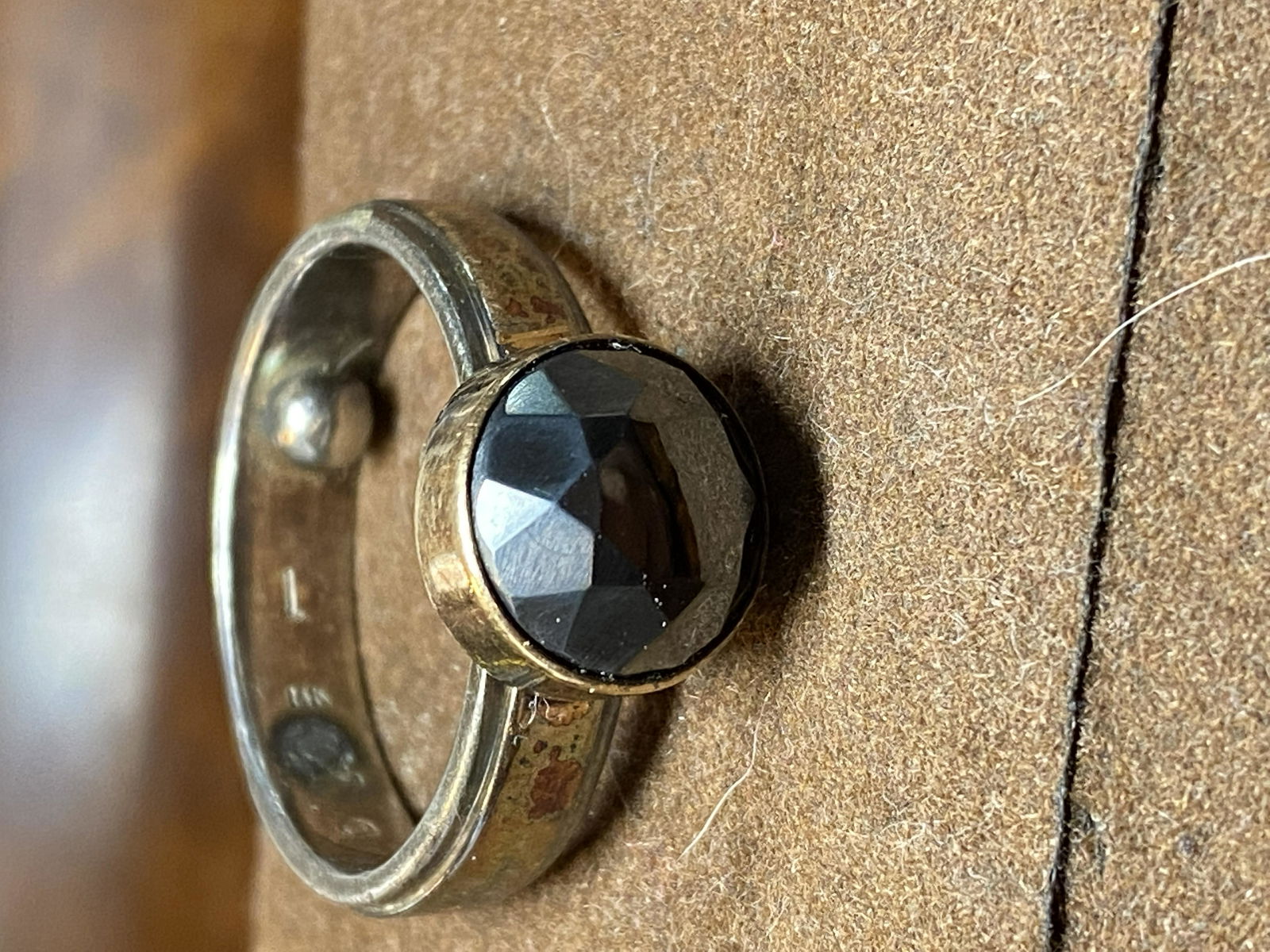 VINTAGE 14K GOLD STLERING SILVER ONYX RING (1 of 3)