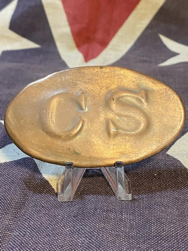 RARE CIVIL WAR CONFEDERATE C.S. PLATE: RARE CIVIL WAR CONFEDERATE C.S. PLATE. IN MINT OVERALL SHAPE AND CONDITION, SHOWCASING A BEAUTIFUL OVERALL PATINA. IT IS IN MINT OVERALL SHAPE AND CONDITION. PLEASE VIEW ALL DETAILED PICTURES. A GREAT