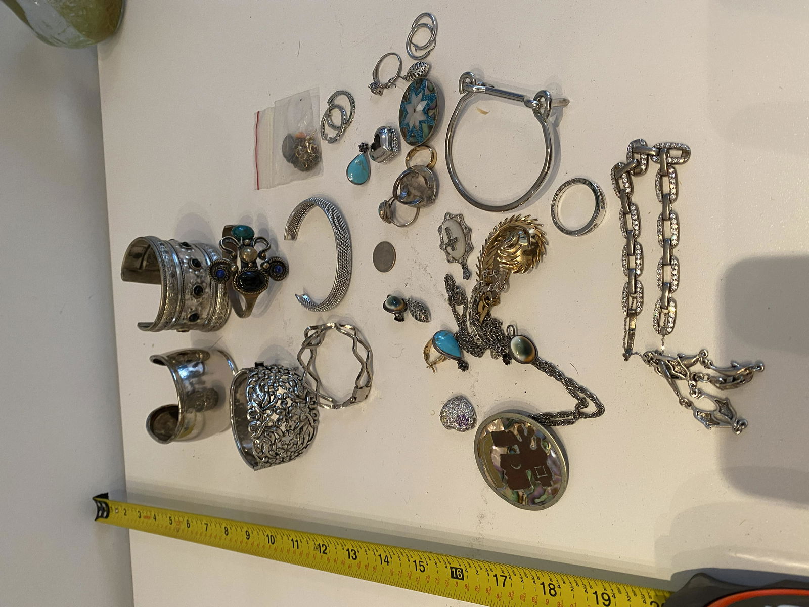 COLLECTION OF OLD SILVER JEWELRY- VARIOUS ITEMS (1 of 5)