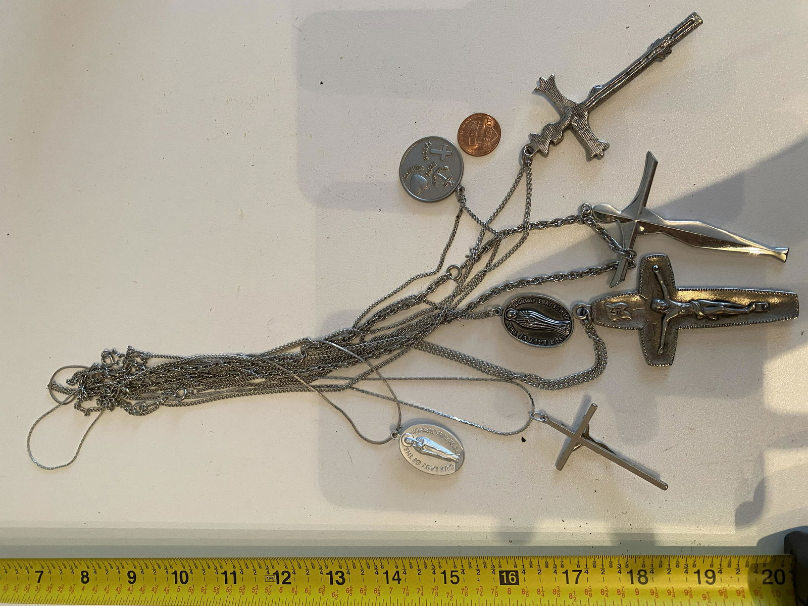 COLLECTION OF SILVER NECKLACES, ETC. (1 of 3)