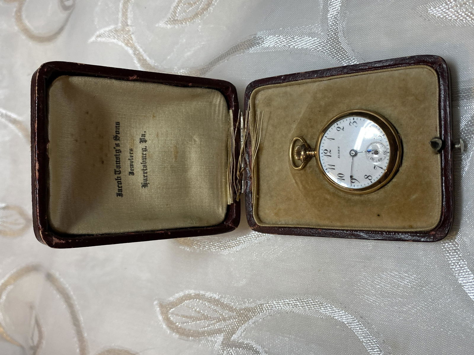 ANTIQUE ALDEN GOLD POCKET WATCH W/CASE (1 of 6)