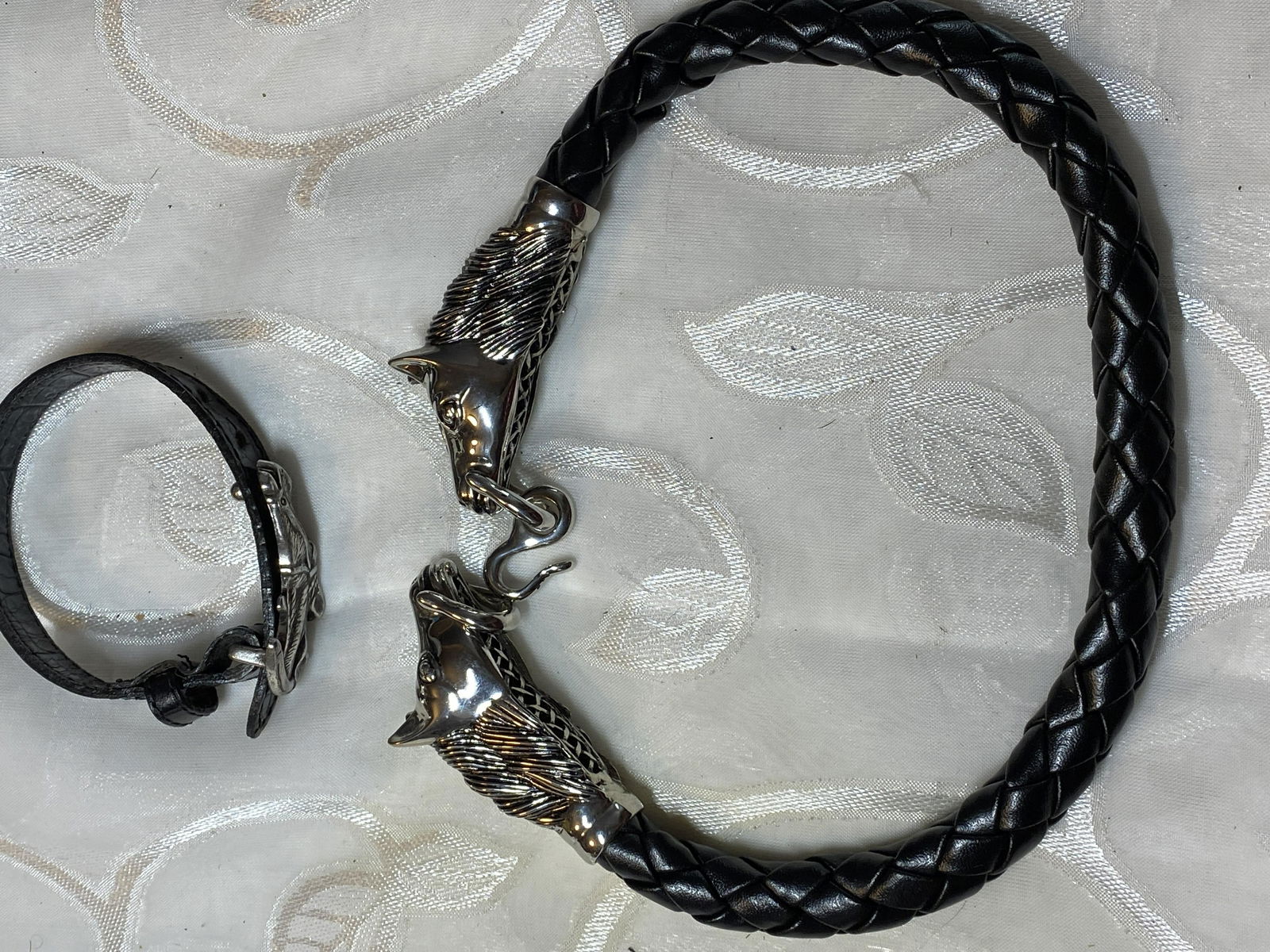 SET OF (2) BRAIDED LEATHER EQUISTRIAN NECKLACE & (1 of 2)