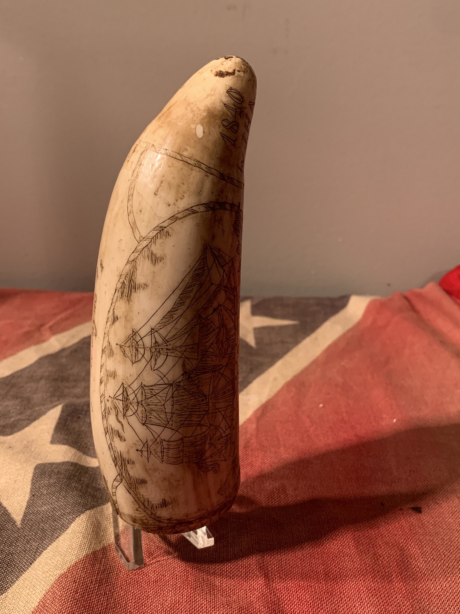 CIVIL WAR THE SHIP ALBATROSS SCRIMSHAW BY SOLDIER: CIVIL WAR THE SHIP ALBATROSS SCRIMSHAW BY SOLDIER. IN GOOD OVERALL SHAPE AND CONDITION. PROBABLY WAS DONE BY THE SOLDIER FOR HIS WIFE/GIRLFRIEND. ID'D WITH "THE SHIP ALBATROSS" WITH "MY LOVE JAYNE" BE
