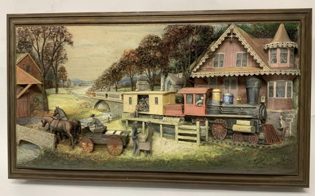 SIGNED ABNER ZOOK 1995 DIORAMA - MUSEUM QUALITY: SIGNED ABNER ZOOK 1995 DIORAMA - MUSEUM QUALITY. THIS DIORAMA IS IN EXCELLENT OVERALL SHAPE AND CONDITION. NO CHIPS, BREAKS, ETC. COMES FROM A MUSEUM COLLECTION OF ITEMS. COMES FROM A SINGLE OWNER WHO