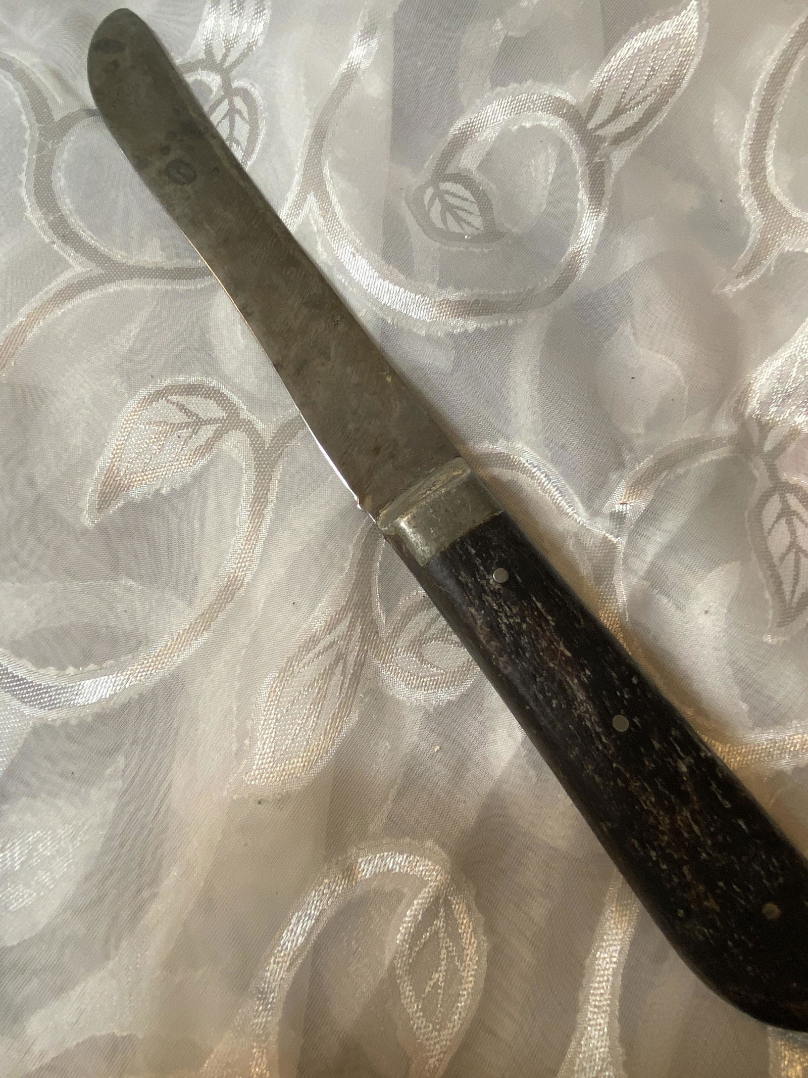 CIVIL WAR ERA HAND-MADE FIGHTING KNIFE: CIVIL WAR ERA HAND-MADE FIGHTING KNIFE. THIS HISTORIC ITEM COMES FROM AND WAS DISPLAYED AT THE NINEPIPES MUSEUM MONTANA. MR. KNAPP HELPED ACQUIRE THE HUDSON BAY COMPANY'S FORT CONNAH LOCATION AND LED