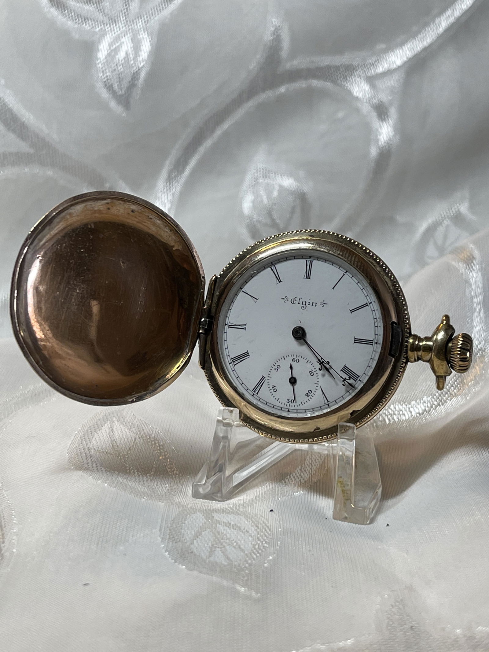 MARKED 14K GOLD ELGIN POCKET WATCH (1 of 8)