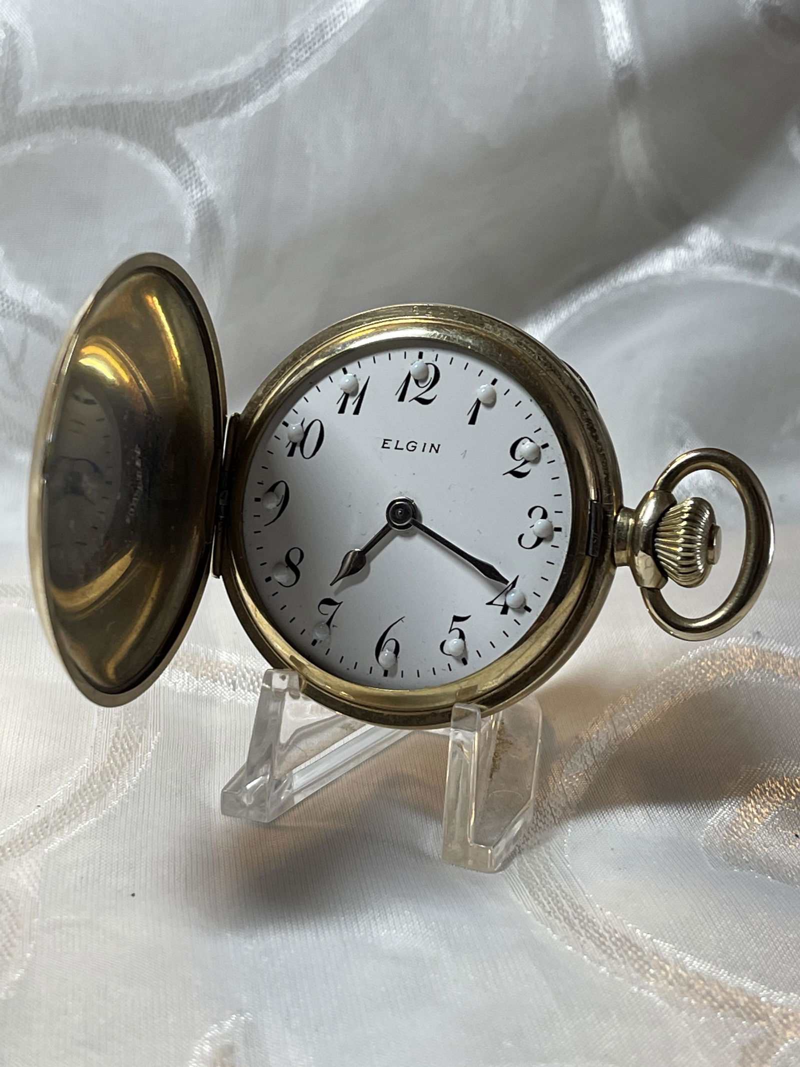 ELGIN 10K GOLD FILLED MENS POCKET WATCH (1 of 8)