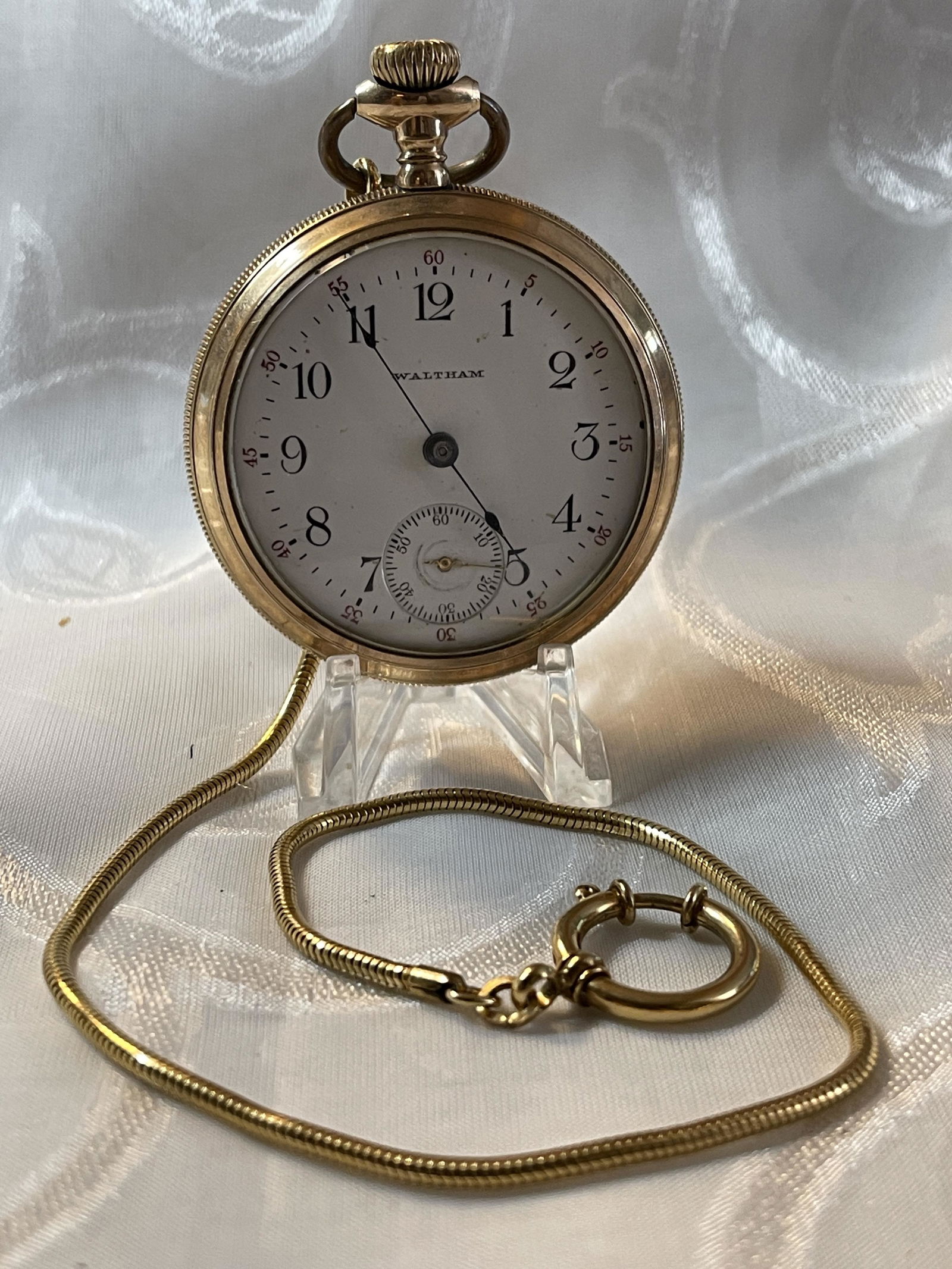 ANTIQUE MENS WALTHAM POCKET WATCH W/FOB (1 of 7)