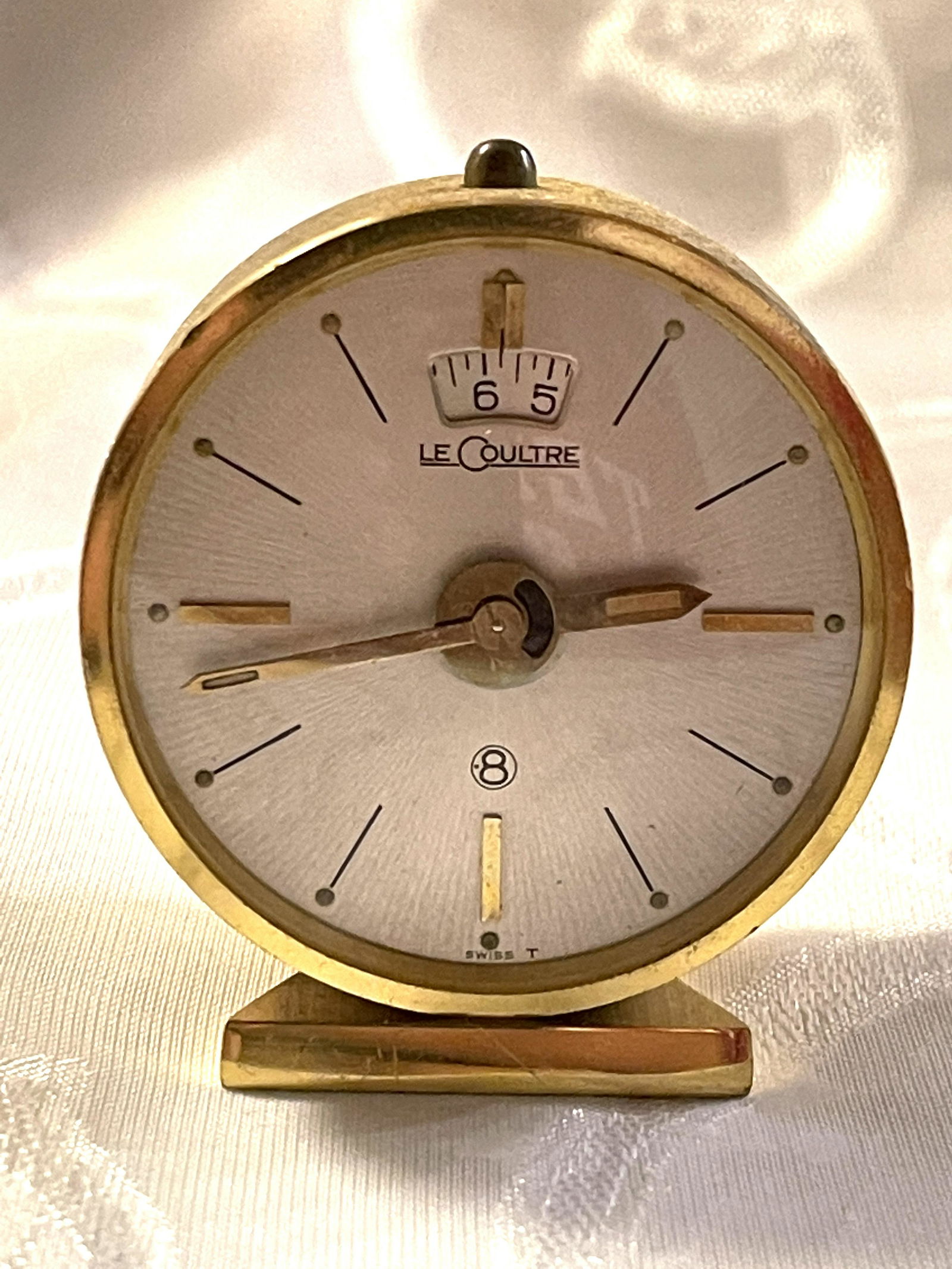 VINTAGE LE COULTRE 8 DAYS DESK CLOCK (1 of 4)