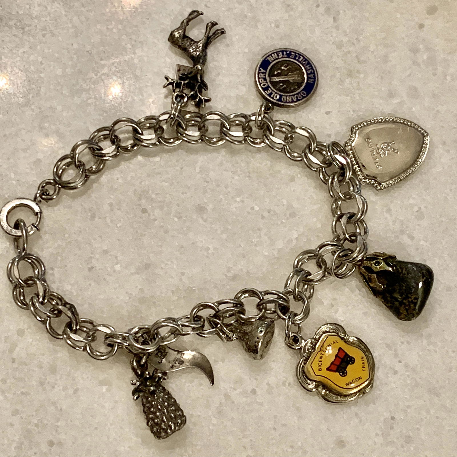 ESTATE SILVER LADIES CHARM BRACELET (1 of 4)