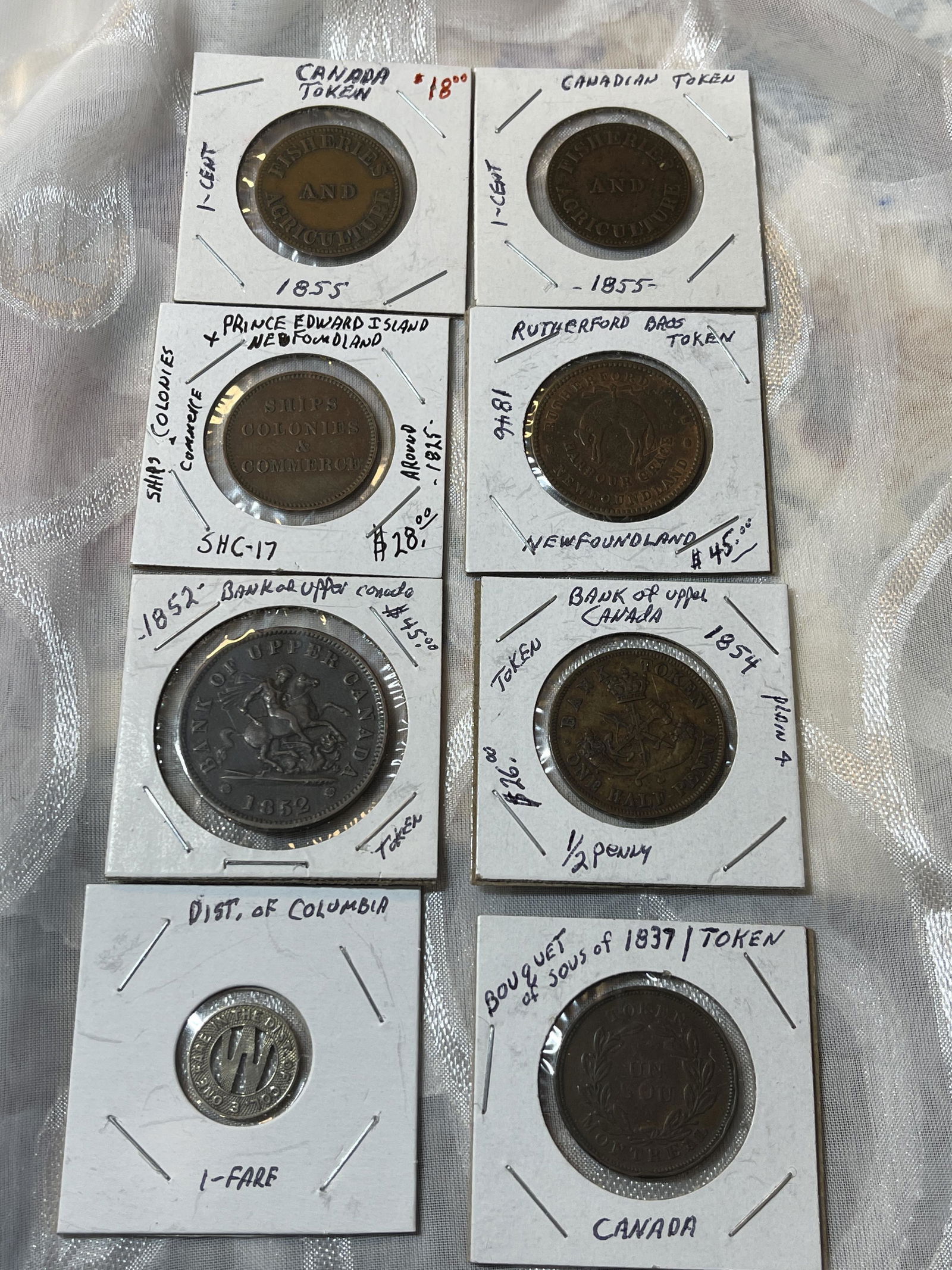 ANTIQUE LOT OF (8) CANADIAN COIN FROM 1800'S (1 of 6)