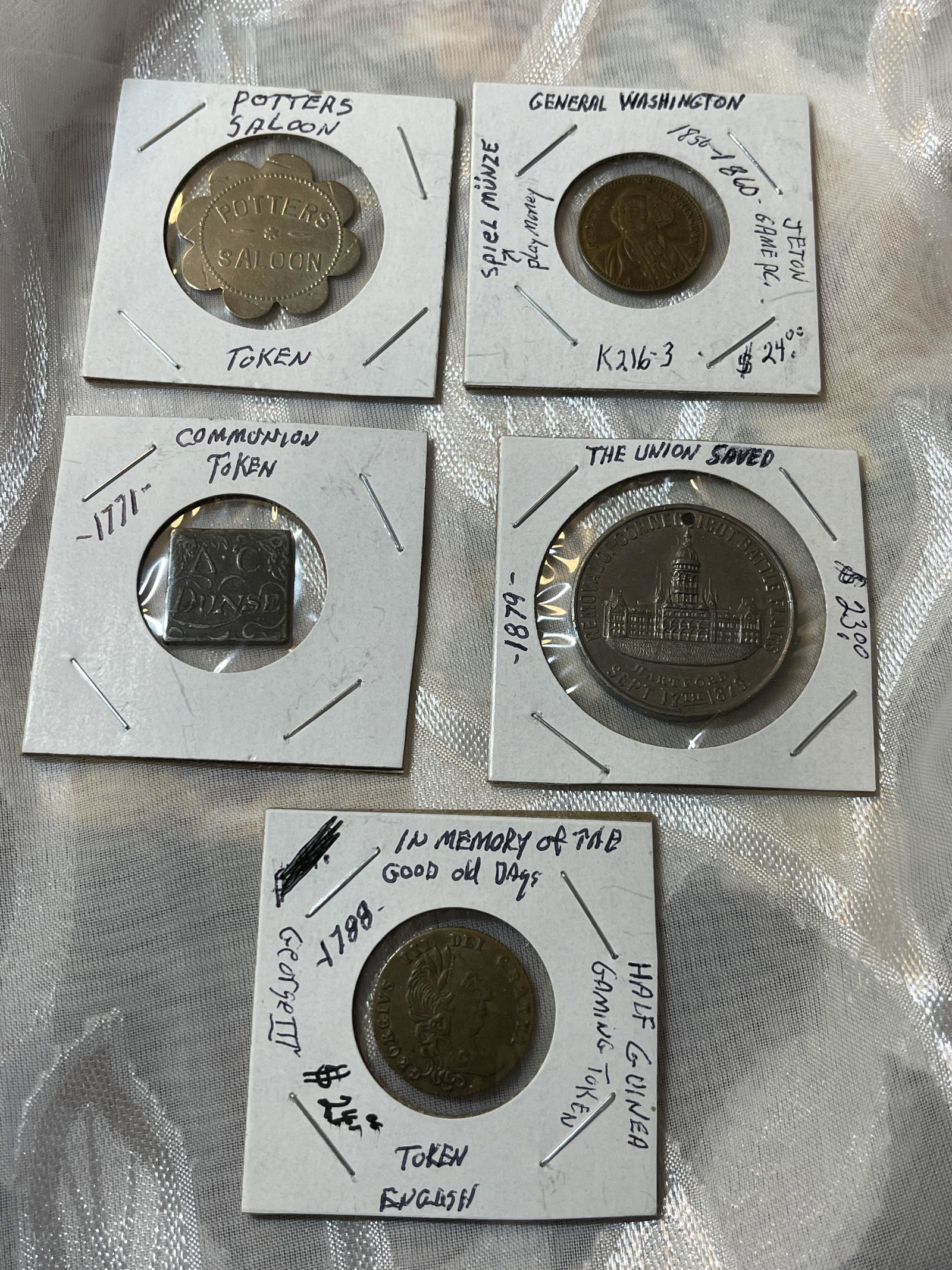 HIGH GRADE LOT OF (5) ANTIQUE U.S. MEDALS & TOKENS (1 of 7)