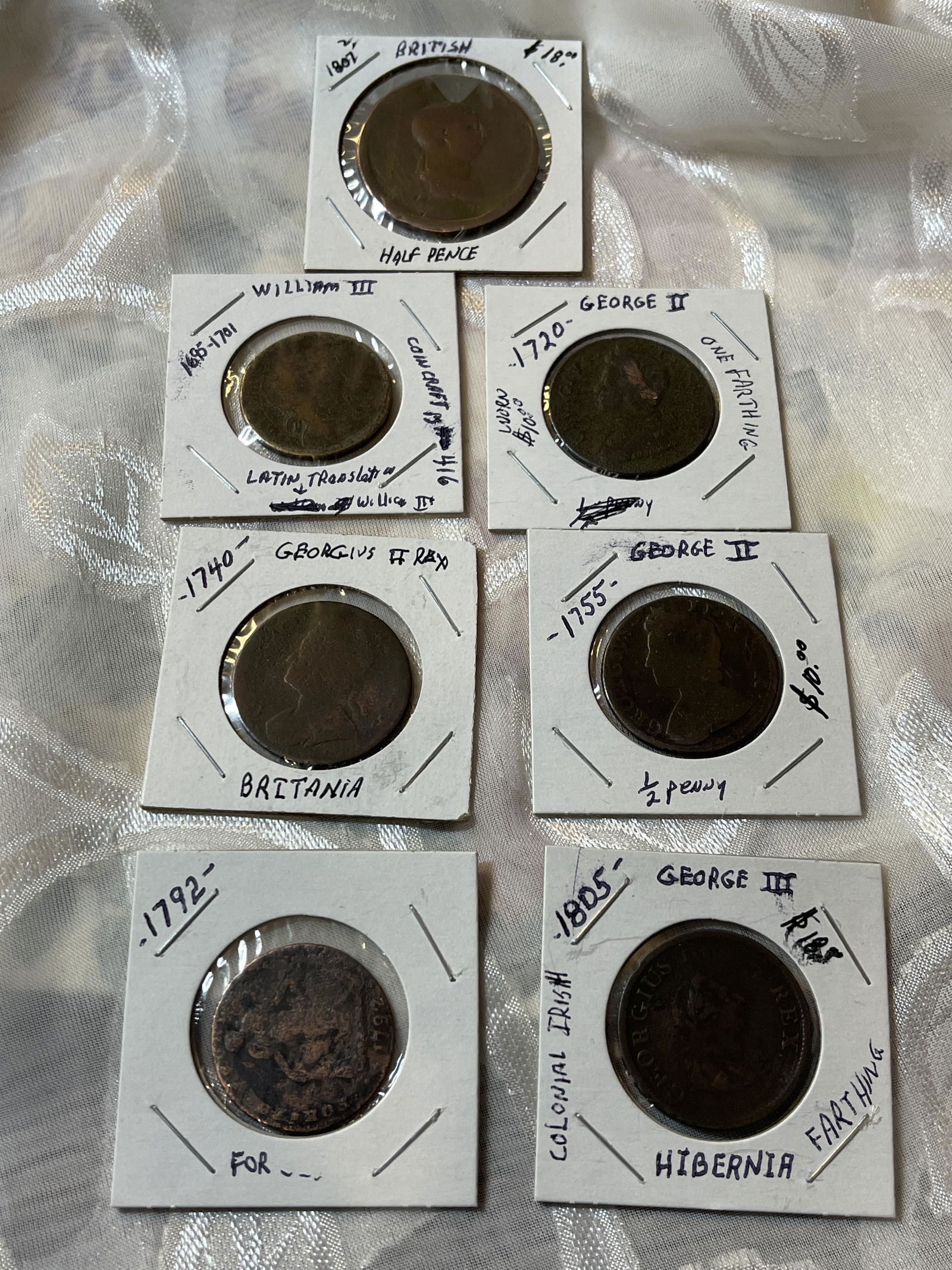ANTIQUE (7) 1700s & 1800s BRITISH COINS (1 of 6)
