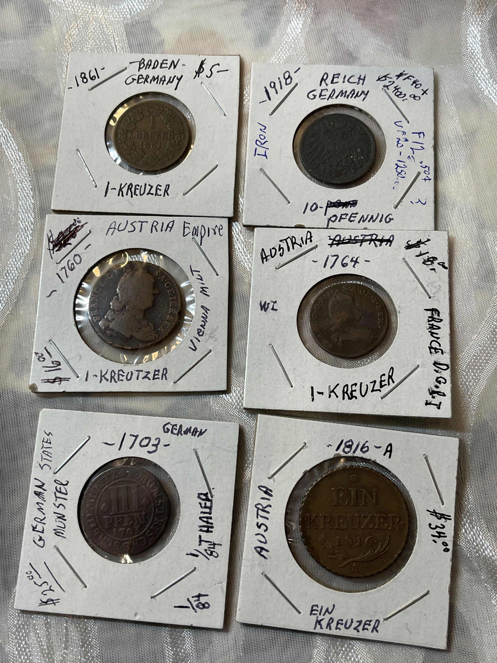 ANTIQUE LOT OF (6) 1700s 1800s 1918 GERMANY AUSTRIA (1 of 6)