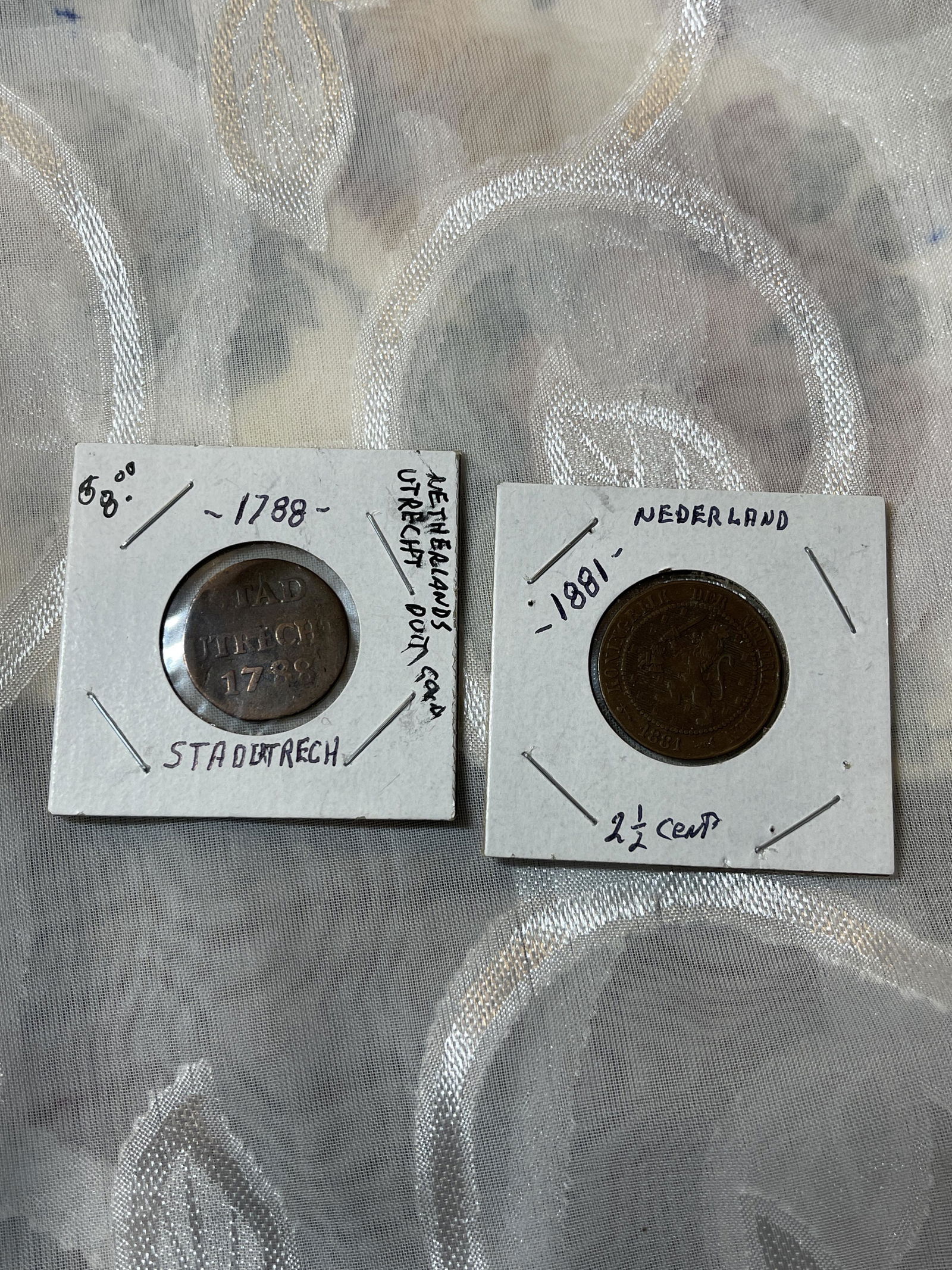 ANTIQUE 1700 AND 1800 NETHERLANDS COINS LOT (1 of 6)