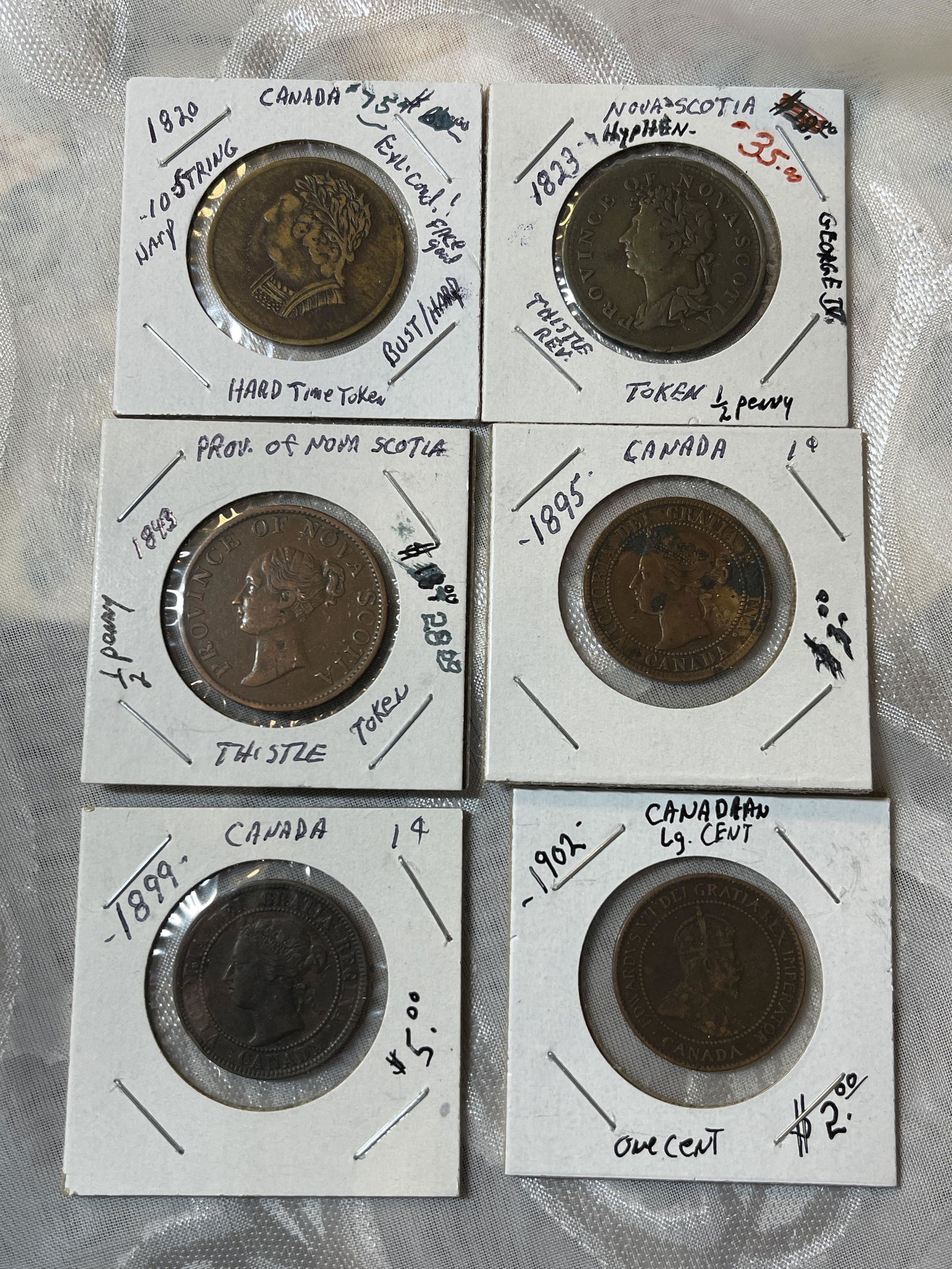 ANTIQUE (6) 1800s & EARLY 1900s CANADIAN COINS (1 of 6)
