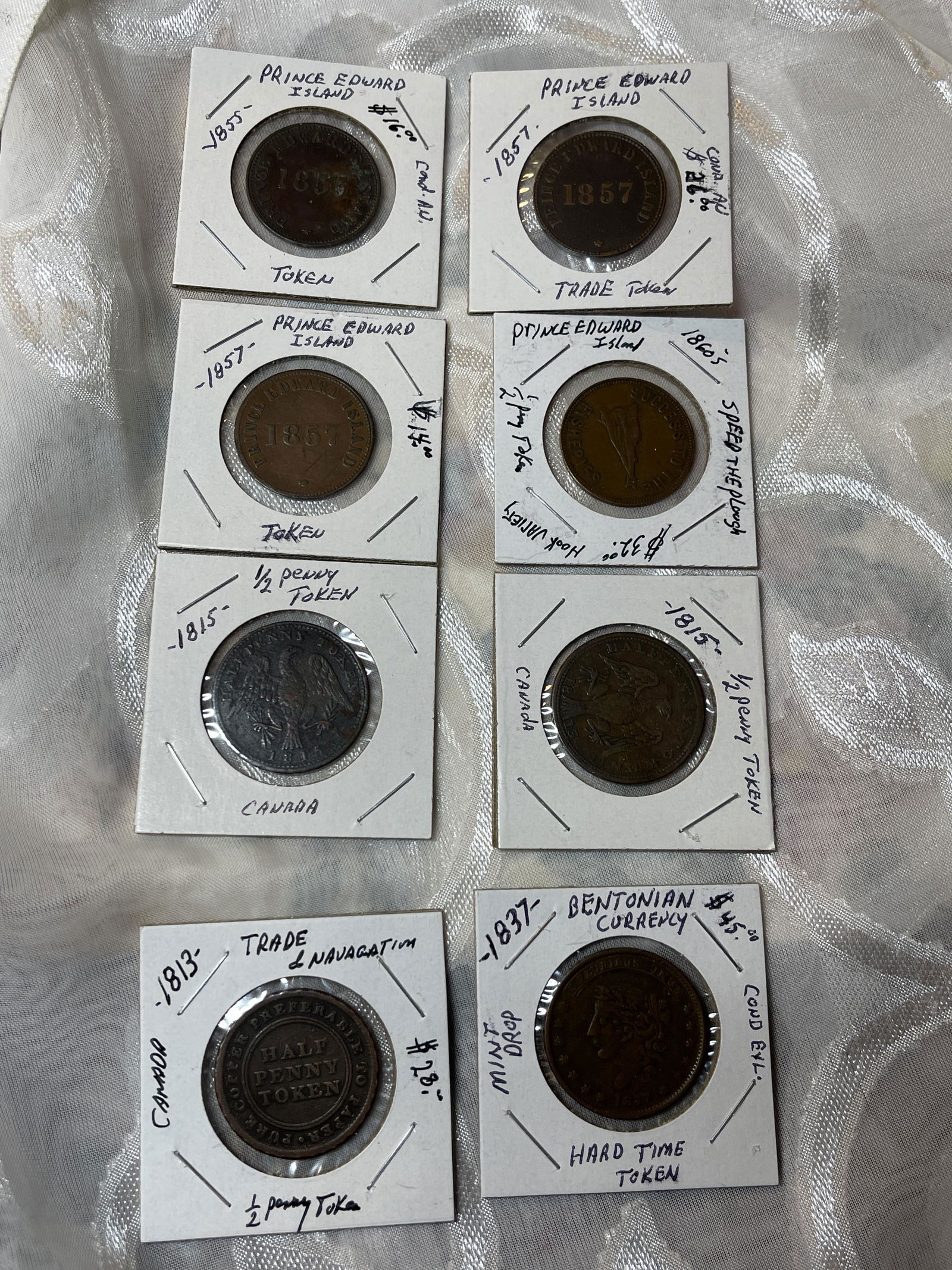 ANTIQUE LOT OF (8) CANADIAN TOKENS FROM 1800'S (1 of 6)